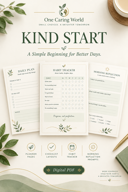 Kind Start — Digital PDF workbook cover — One Caring World