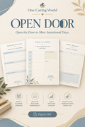 Open Door — Digital PDF workbook cover — One Caring World
