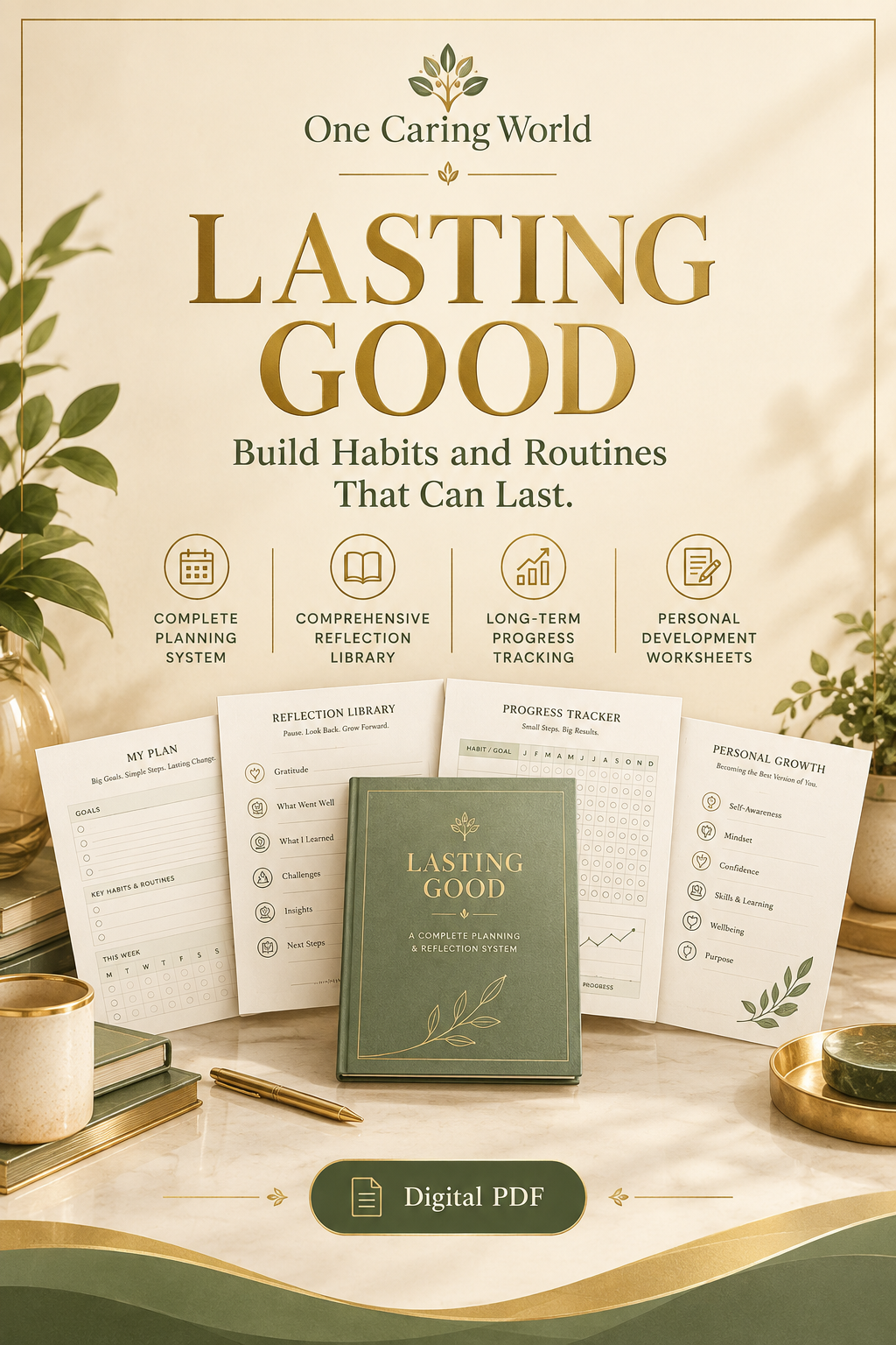 Lasting Good — Digital PDF workbook cover — One Caring World